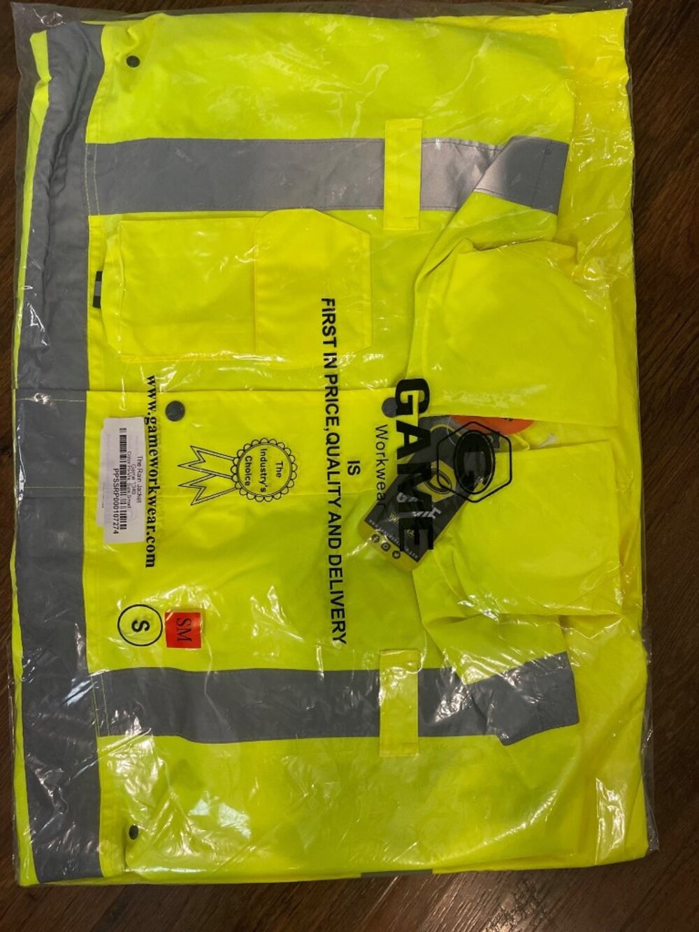 NWT Game Workwear Hi-Vis Rain Jacket Mens Small 1340 - Picture 3 of 4